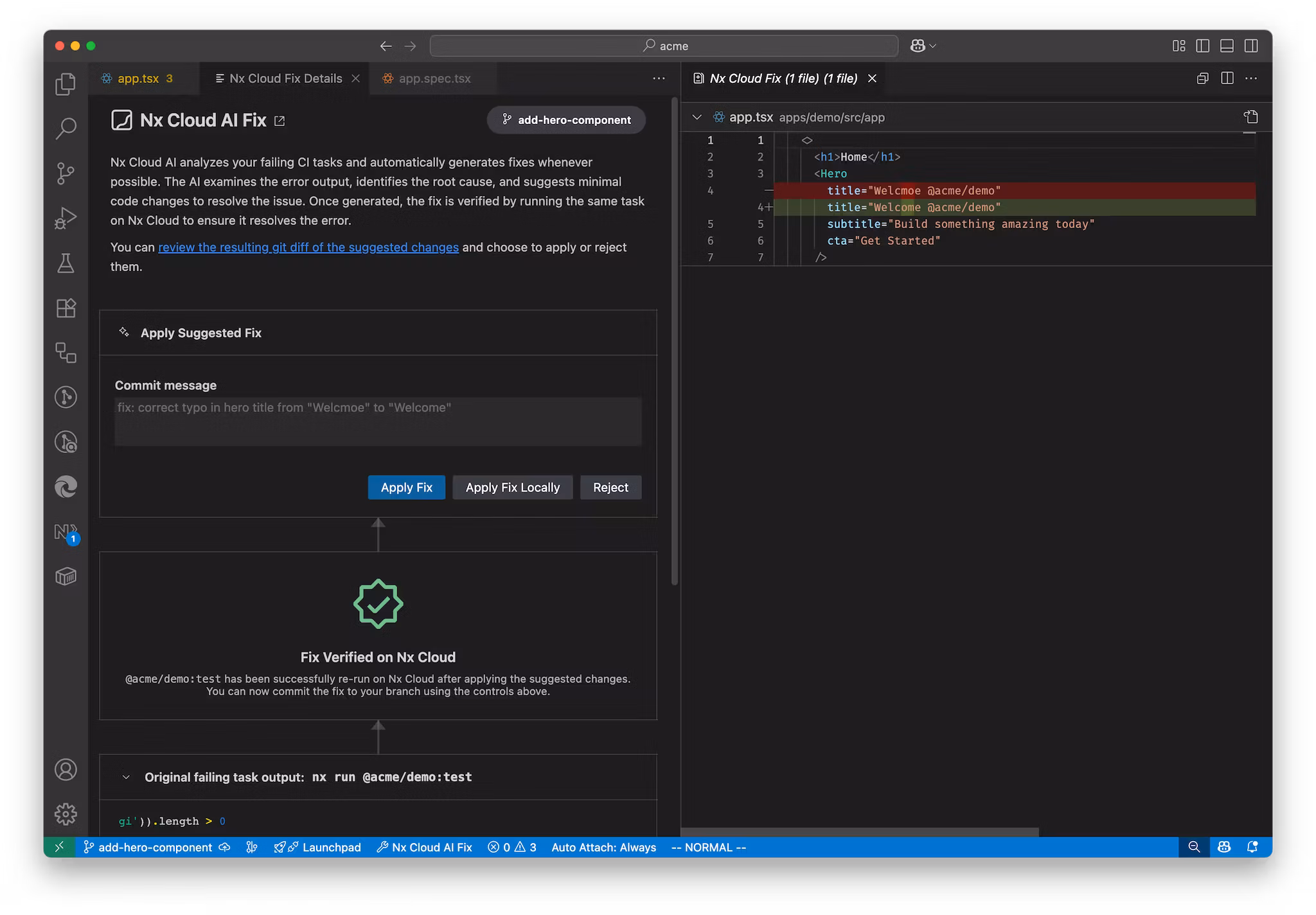 Suggestion to fix the typo in the editor